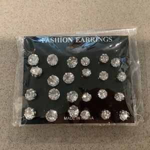 Earrings, fashion, 12 pair